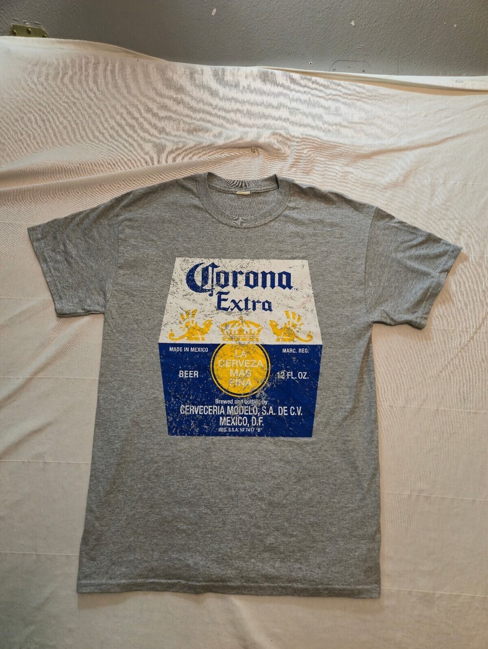 Corona Extra Gray Graphic T-Shirt Large